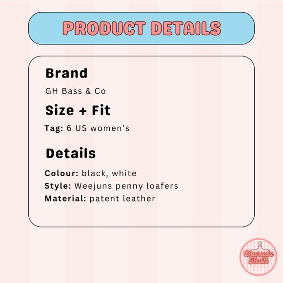 BH Bass & Co Weejuns Black/White Penny Loafers - Picture 3 of 3